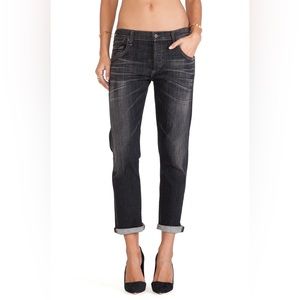 Citizens of Humanity Emerson Slim Boyfriend Crop Black Size 27
